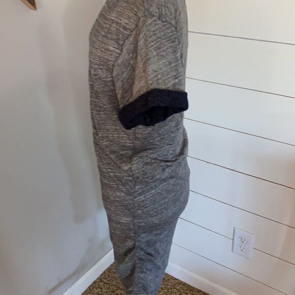 J. Crew | J. Crew Ruched Knit Dress Marled Blue Gray Sweatshirt Dress NWT | M - Picture 5 of 7